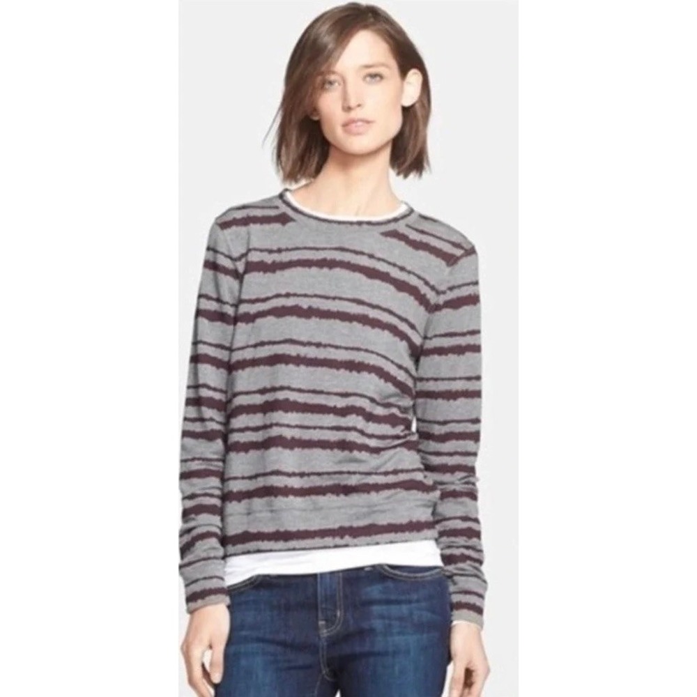 A.L.C. Conlo Bleed Stripe Sweater Sweatshirt Pullover Knit Crew‎ Neck Small